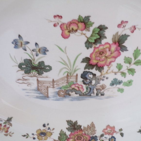 Wedgwood Eastern Flowers Serving Platter 13" Green Trim  3149 - Picture 4 of 7